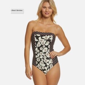 Kate Spade New York Aliso Beach Bandeau One Piece Swimsuit Large NWT S76198